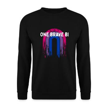 One Brave Bi Bisexual LGBTQ Bi Pride LGBT - Unisex Sweatshirt - black - Front - Alina (178cm) & Michal (187cm)