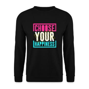 Choisissez le bonheur - Sweat-shirt Unisexe - noir - Devant - Alina (178cm) & Michal (187cm)