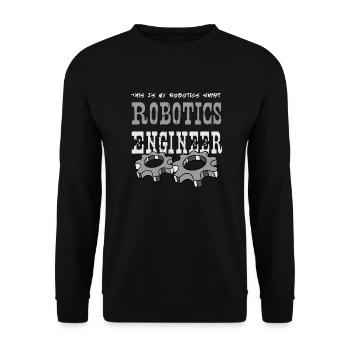 Robotik-Ingenieur Lustiger Robotermechaniker - Unisex Pullover - Schwarz - Vorne - Alina (178cm) & Michal (187cm)