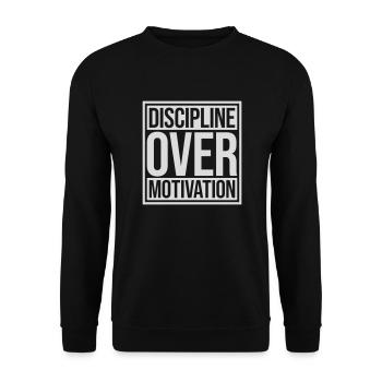 Citation de discipline sur la motivation - Sweat-shirt Unisexe - noir - Devant - Alina (178cm) & Michal (187cm)