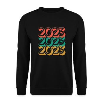 Anniversaire année 2023 / Vintage 2023 - Sweat-shirt Unisexe - noir - Devant - Alina (178cm) & Michal (187cm)
