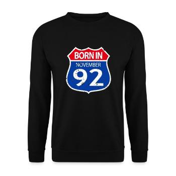 Born in November 1992 - Unisex Sweatshirt - black - Front - Alina (178cm) & Michal (187cm)