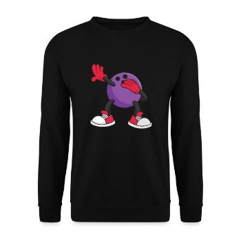 Bowling Ball cartoon figure Design for a Bowling - Unisex Pullover - Schwarz - Vorne - Alina (178cm) & Michal (187cm)