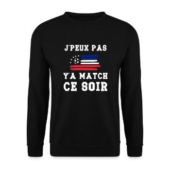 Je peux pas y'a match ce soir cadeau football - Sweat-shirt Unisexe - noir - Devant - Alina (178cm) & Michal (187cm)