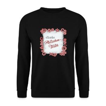 Offizieller Plätzchen Tester - Unisex Pullover - Schwarz - Vorne - Alina (178cm) & Michal (187cm)