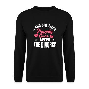 ... And She Lived Happily Ever After The Divorce Ex - Unisex Sweatshirt - black - Front - Alina (178cm) & Michal (187cm)