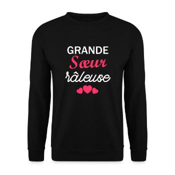 grande sœur râleuse / humour râleuse - Sweat-shirt Unisexe - noir - Devant - Alina (178cm) & Michal (187cm)