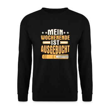 Mein Wochenende ist ausgebucht Lesen Buch - Unisex Pullover - Schwarz - Vorne - Alina (178cm) & Michal (187cm)
