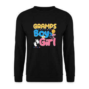 Pink or Blue Gramps Loves You Best Grandpa Ever - Unisex Sweatshirt - black - Front - Alina (178cm) & Michal (187cm)