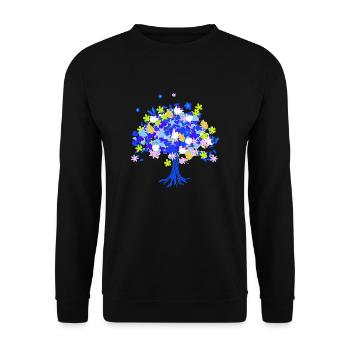 Tree of Life,Tree of Life,Flowers,Tree with flowers - Unisex Sweatshirt - black - Front - Alina (178cm) & Michal (187cm)