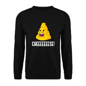 Organic Food Cheeeeese Ironic Quote Cheese Maker - Unisex Sweatshirt - black - Front - Alina (178cm) & Michal (187cm)