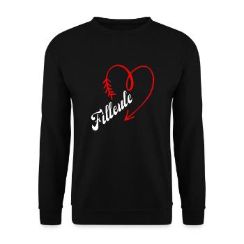 filleule cœur - Sweat-shirt Unisexe - noir - Devant - Alina (178cm) & Michal (187cm)