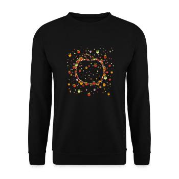 Modern apple Trendy illustration - Diversity - Unisex Sweatshirt - black - Front - Alina (178cm) & Michal (187cm)