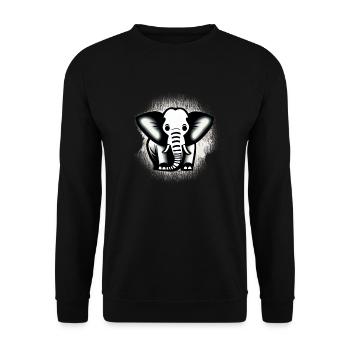 Little Elephant Cartoon Cute Love Adventure 1 - Unisex Sweatshirt - black - Front - Alina (178cm) & Michal (187cm)