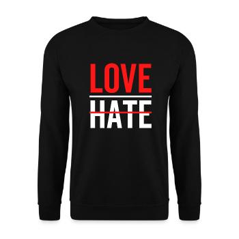 Love Over Hate - Unisex Sweatshirt - black - Front - Alina (178cm) & Michal (187cm)