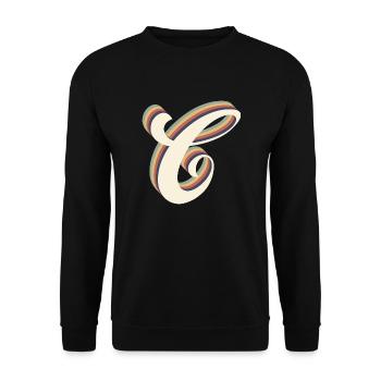 Buchstabe C - Unisex Pullover - Schwarz - Vorne - Alina (178cm) & Michal (187cm)