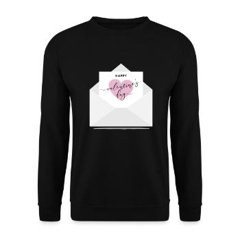 About happy valentine - Unisex Sweatshirt - black - Front - Alina (178cm) & Michal (187cm)