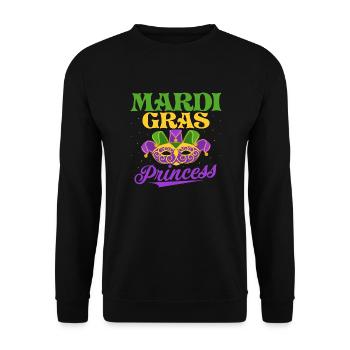 Mardi Gras Princess Parade BeadsParty - Unisex Sweatshirt - black - Front - Alina (178cm) & Michal (187cm)