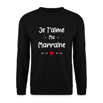 Je t'aime ma Marraine - Sweat-shirt Unisexe - noir - Devant - Alina (178cm) & Michal (187cm)