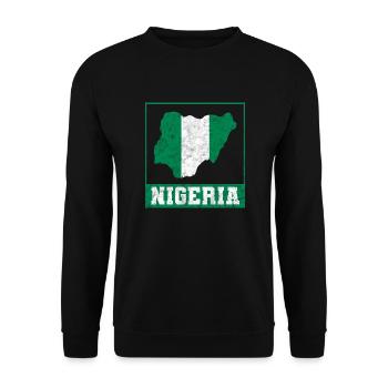 Nigeria Nigerian Africa Flag Pride I Gift - Unisex Sweatshirt - black - Front - Alina (178cm) & Michal (187cm)
