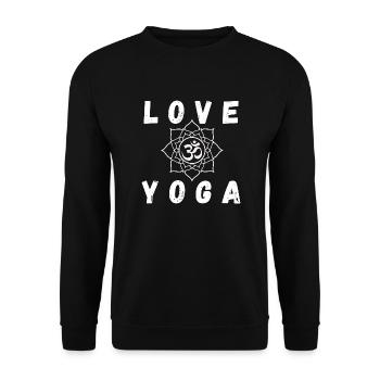 Love Yoga slogan - Unisex Sweatshirt - black - Front - Alina (178cm) & Michal (187cm)