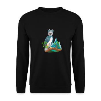 Harpy bird on branch - Unisex Sweatshirt - black - Front - Alina (178cm) & Michal (187cm)
