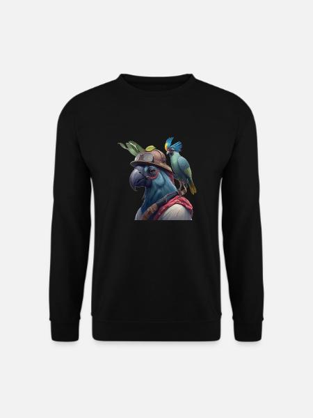 Papageienkopf Geschenk - Unisex Pullover - Schwarz