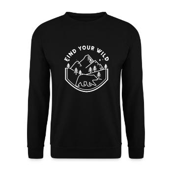 Berge Kletterer Natur Abenteuer - Unisex Pullover - Schwarz - Vorne - Alina (178cm) & Michal (187cm)