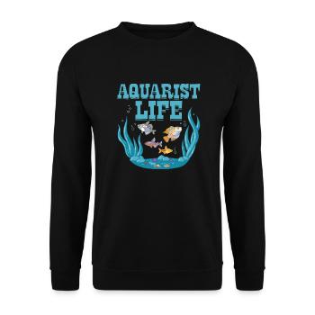 Aquarist Life Aquarium Owner Fish Keeping - Unisex Sweatshirt - black - Front - Alina (178cm) & Michal (187cm)