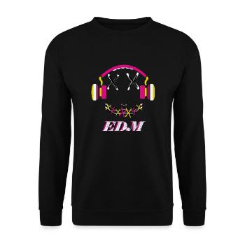 EDM Music, colorful face with headphones - Unisex Sweatshirt - black - Front - Alina (178cm) & Michal (187cm)