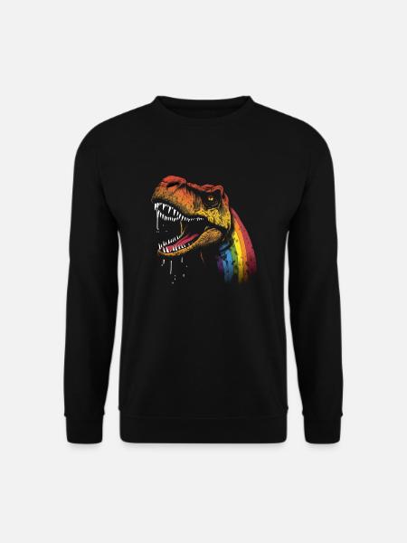 Regenbogen-Hals Tyrannosaurus - Unisex Pullover - Schwarz