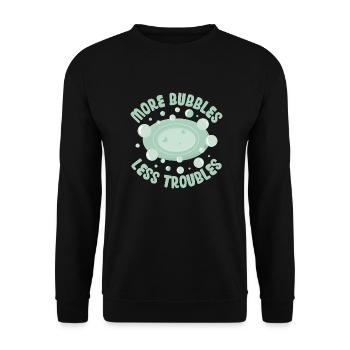 More Bubbles Less Troubles Soapmaking Soapmaker - Unisex Sweatshirt - black - Front - Alina (178cm) & Michal (187cm)