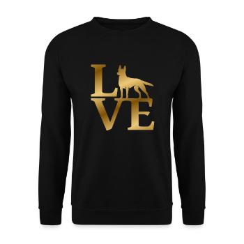 Love Malinois - Unisex Pullover - Schwarz - Vorne - Alina (178cm) & Michal (187cm)