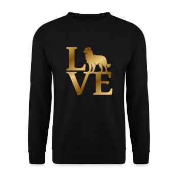 Love Australian Shepherds - Unisex Sweatshirt - black - Front - Alina (178cm) & Michal (187cm)
