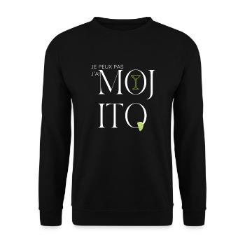 Je peux pas j'ai mojito - Sweat-shirt Unisexe - noir - Devant - Alina (178cm) & Michal (187cm)