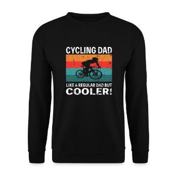 Cycling Dad Vintage Retro Fahrrad Geschenk - Unisex Pullover - Schwarz - Vorne - Alina (178cm) & Michal (187cm)