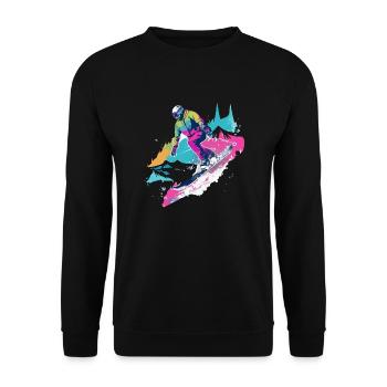 David skiing - Unisex Sweatshirt - black - Front - Alina (178cm) & Michal (187cm)