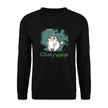 Chat J'ai pété - Unisex Pullover - Schwarz - Vorne - Alina (178cm) & Michal (187cm)