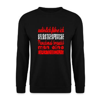 Natürlich führe ich Selbstgespräche Experte - Unisex Pullover - Schwarz - Vorne - Alina (178cm) & Michal (187cm)