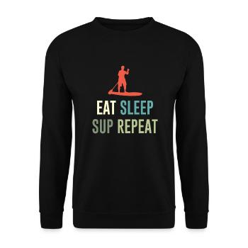 Eat Sleep Sup Repeat Stand Up Paddle - Unisex Sweatshirt - black - Front - Alina (178cm) & Michal (187cm)