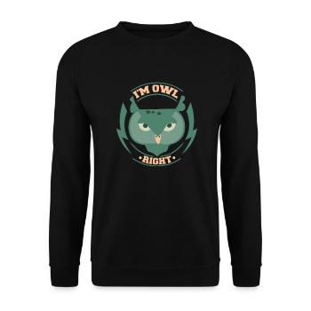 I'm Owl Right Ornithologist Birds Of Prey Bird Lov - Unisex Sweatshirt - black - Front - Alina (178cm) & Michal (187cm)