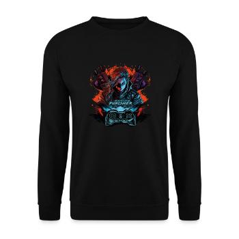 Gaming Punisher - Gamer Nerd Video Game Console PC - Unisex Sweatshirt - black - Front - Alina (178cm) & Michal (187cm)