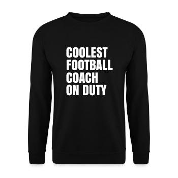 Coolest football coach on duty - Unisex Sweatshirt - black - Front - Alina (178cm) & Michal (187cm)