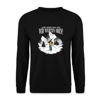 Skiing in the mountains - Unisex Sweatshirt - black - Front - Alina (178cm) & Michal (187cm)