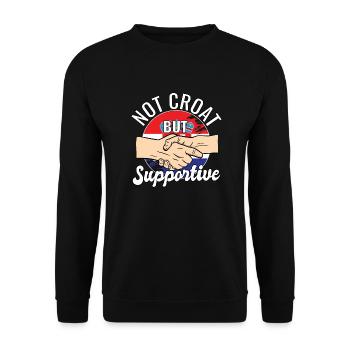 Not Croat But Supportive Country Traveler Croatia - Unisex Sweatshirt - black - Front - Alina (178cm) & Michal (187cm)