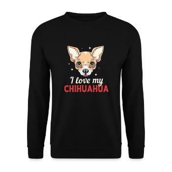 Chihuahua - Sweat-shirt Unisexe - noir - Devant - Alina (178cm) & Michal (187cm)