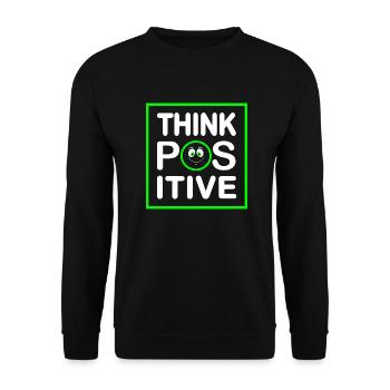 Think Positive - Unisex Pullover - Schwarz - Vorne - Alina (178cm) & Michal (187cm)