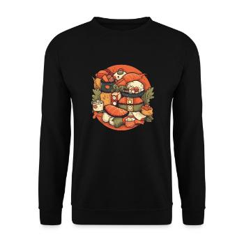 Sushi Love: des délices tentants pour les gourmets - Sweat-shirt Unisexe - noir - Devant - Alina (178cm) & Michal (187cm)