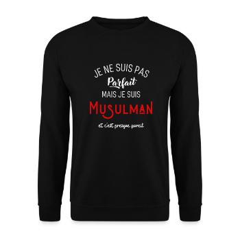 Pas parfait mais musulman - Sweat-shirt Unisexe - noir - Devant - Alina (178cm) & Michal (187cm)