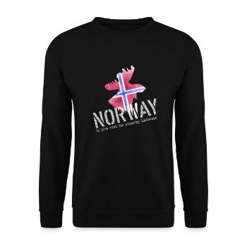 Orignal Norvège Norge - Sweat-shirt Unisexe - noir - Devant - Alina (178cm) & Michal (187cm)